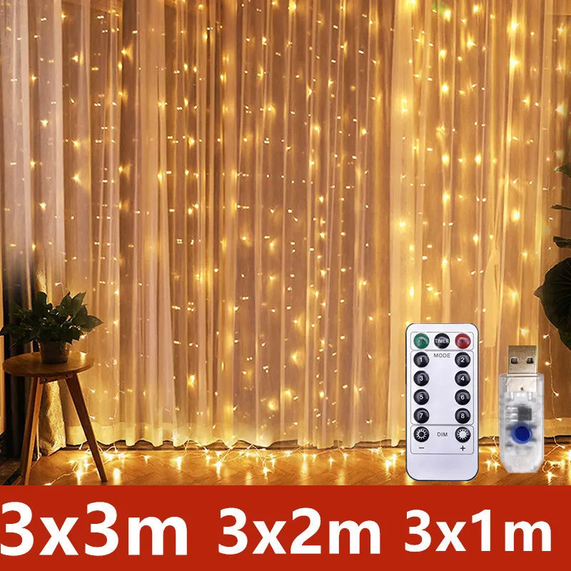 3M LED Curtain Garland Fairy Lights