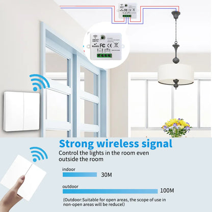 SIXWGH Smart Home Wireless 433mhz Light Switch