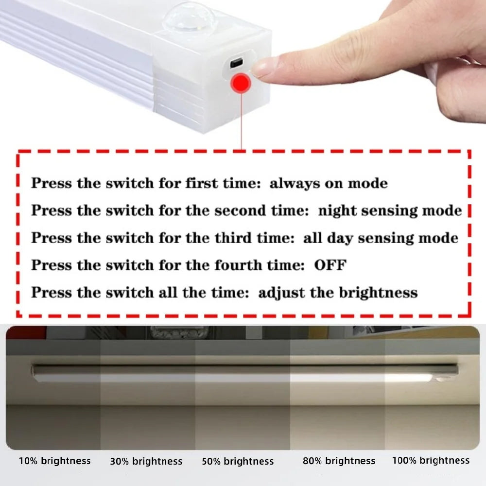 Rechargeable LED Bar Light Induction Under Cabinet Lamp