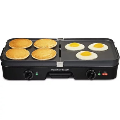 3-In-1 Electric Griddle Durable Non-Stick with Removable Tray Kitchen