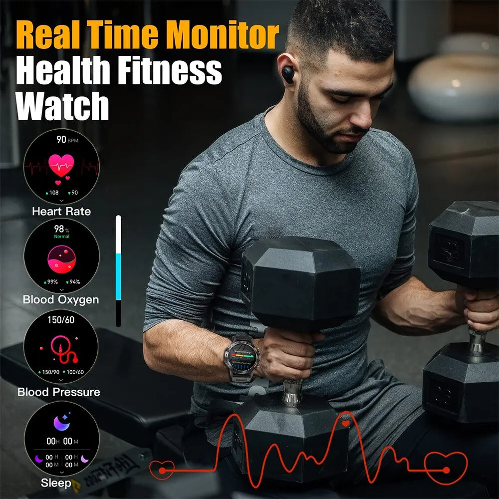 MELANDA Steel 1.39" Bluetooth Call Smart Watch Men Sports Fitness Tracker Watches IP68 Waterproof Smartwatch for Android IOS K52